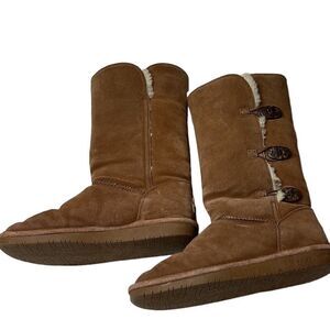 Bearpaw Lauren Tall Suede Brown Boots. Size 10.